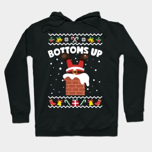 Bottoms Up Funny Ugly Christmas Hoodie